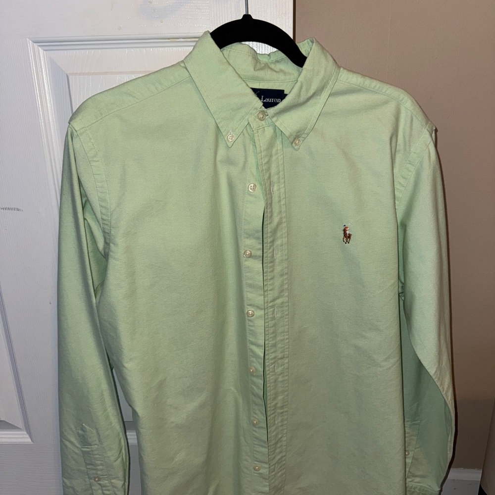 Polo by Ralph Lauren Men's Light Green Button-Down Shirt